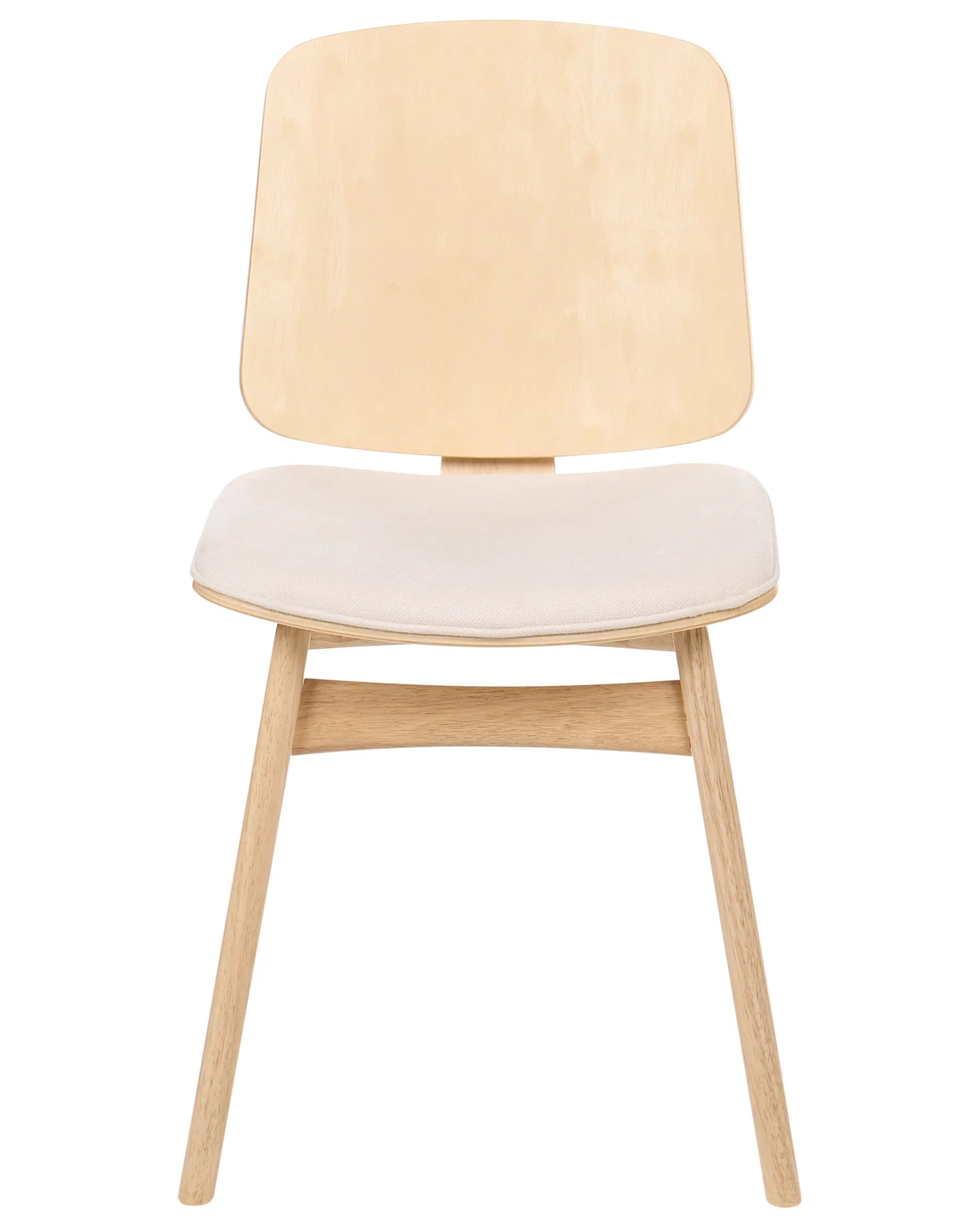 Set of 2 Dining Chairs CHARLESTON Wood Light Brown/ Light Beige