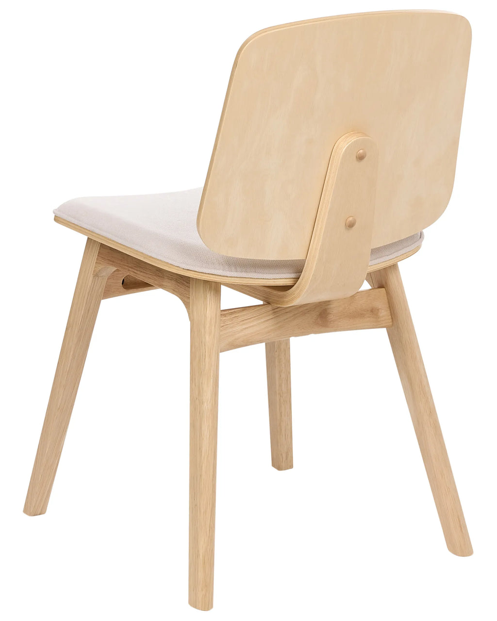 Set of 2 Dining Chairs CHARLESTON Wood Light Brown/ Light Beige