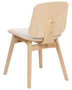 Set of 2 Dining Chairs CHARLESTON Wood Light Brown/ Light Beige