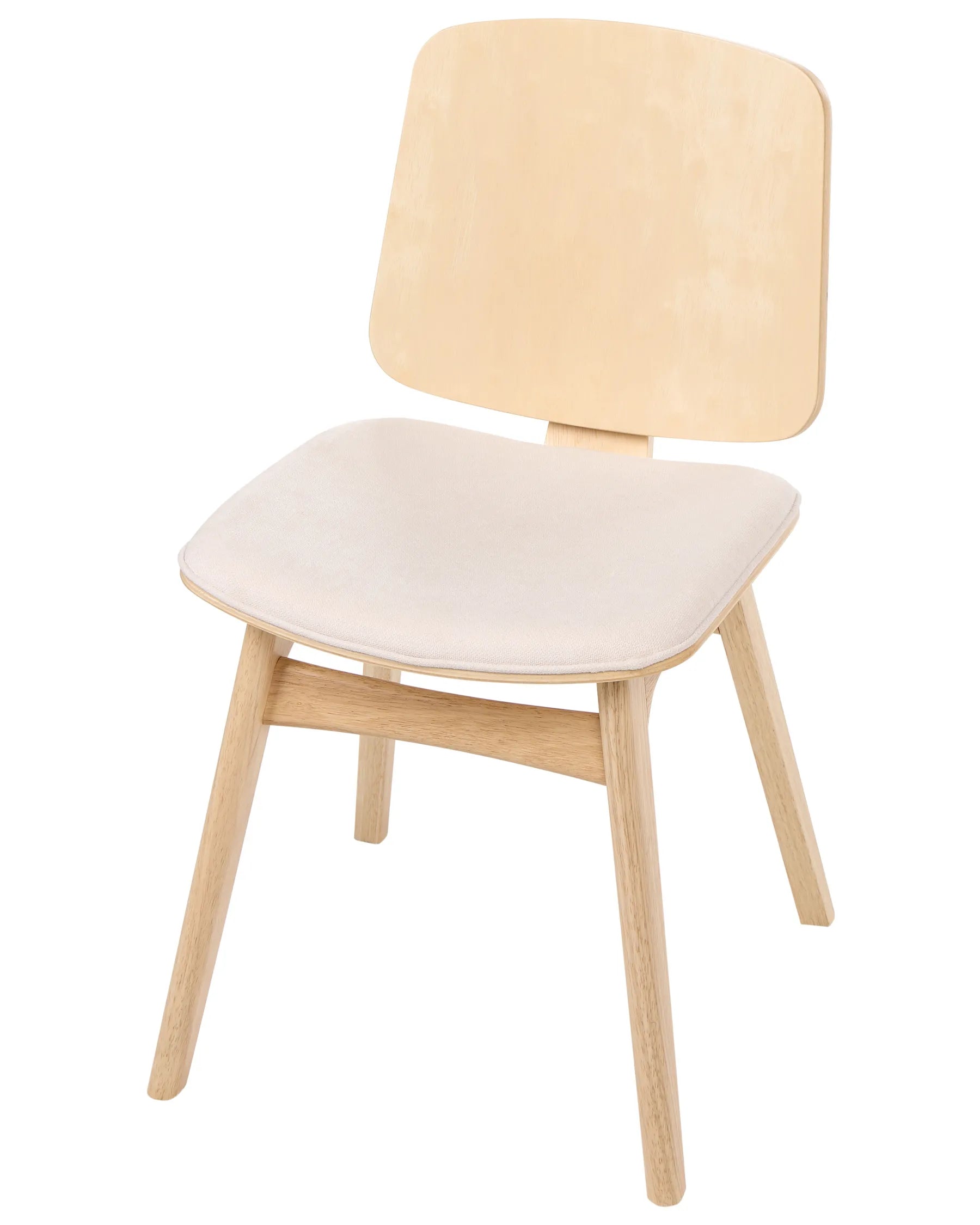 Set of 2 Dining Chairs CHARLESTON Wood Light Brown/ Light Beige
