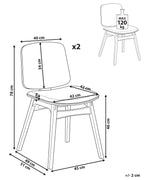 Set of 2 Dining Chairs CHARLESTON Wood Light Brown/ Light Beige