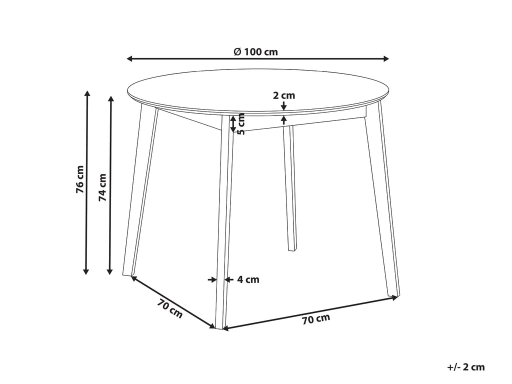 Dining Table ROXBY White 100 cm 100 cm Pine Wood