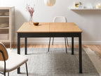 Extending Dining Table HOUSTON Light Brown/ Black 120/150 cm 90 cm Pine Wood