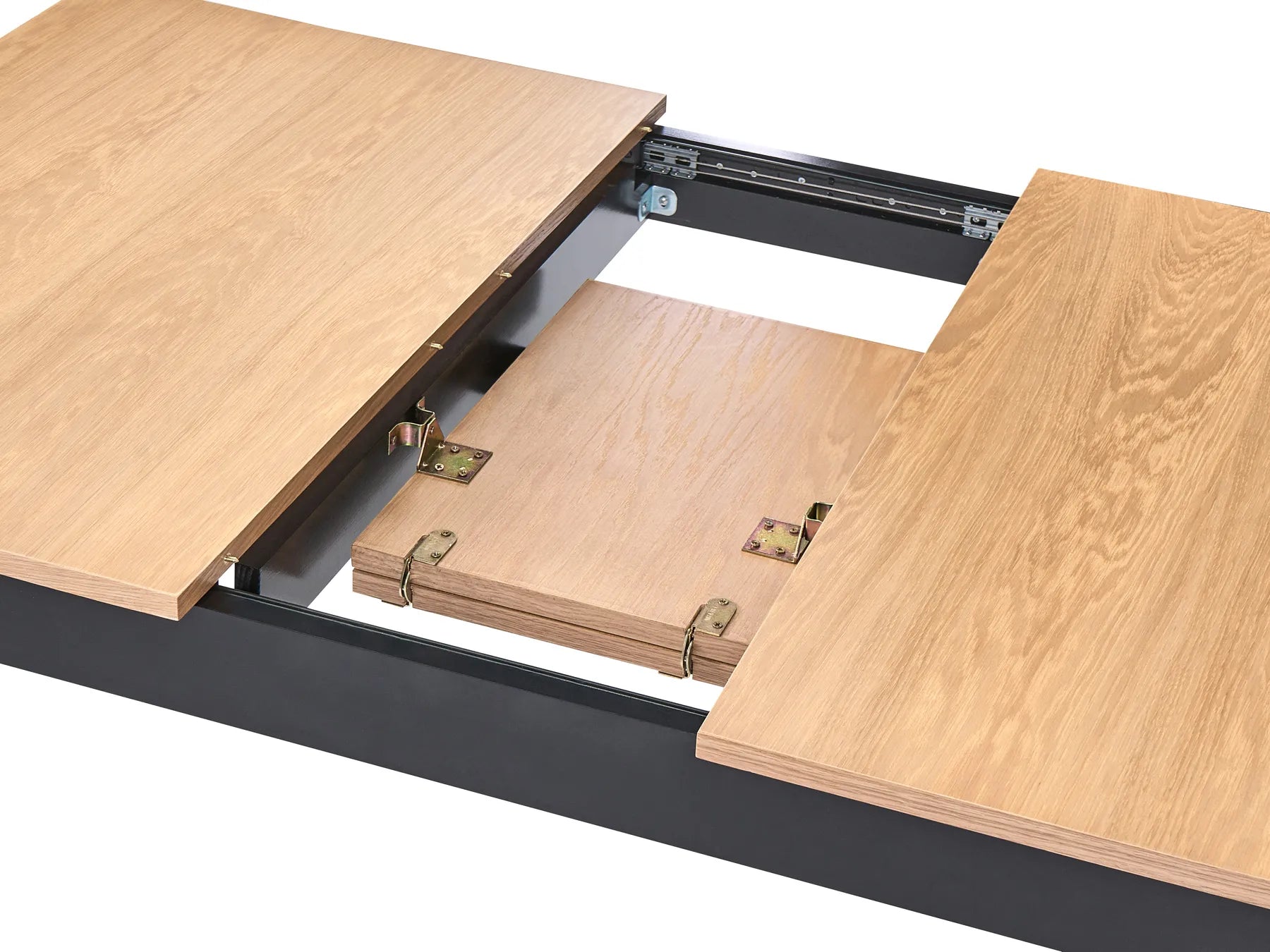 Extending Dining Table HOUSTON Light Brown/ Black 120/150 cm 90 cm Pine Wood