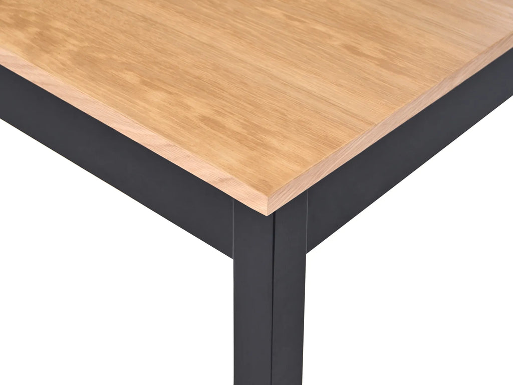 Extending Dining Table HOUSTON Light Brown/ Black 120/150 cm 90 cm Pine Wood