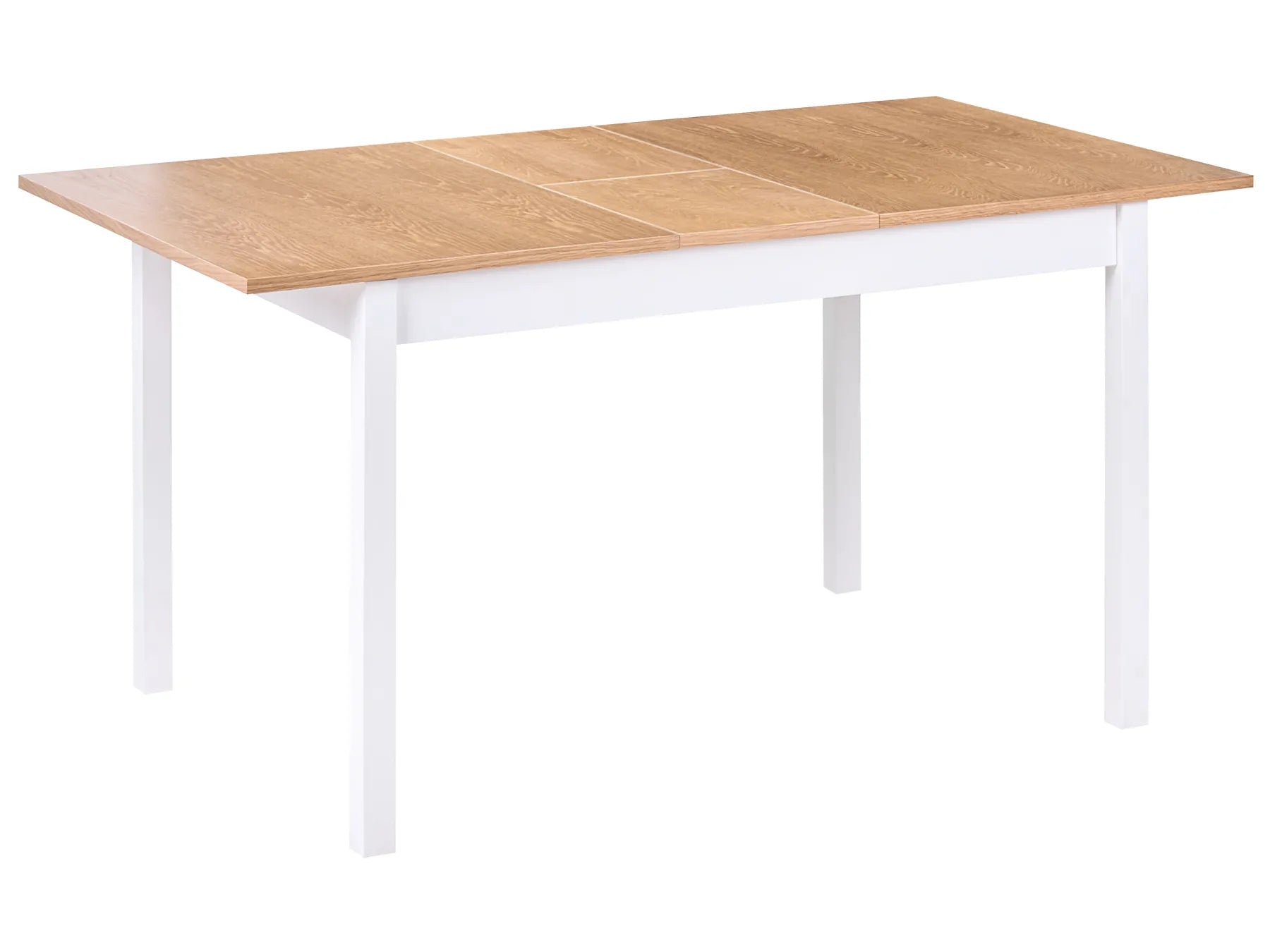 Extending Dining Table HOUSTON Light Brown/ White 120/150 cm 90 cm Pine Wood