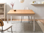 Extending Dining Table HOUSTON Light Brown/ White 120/150 cm 90 cm Pine Wood