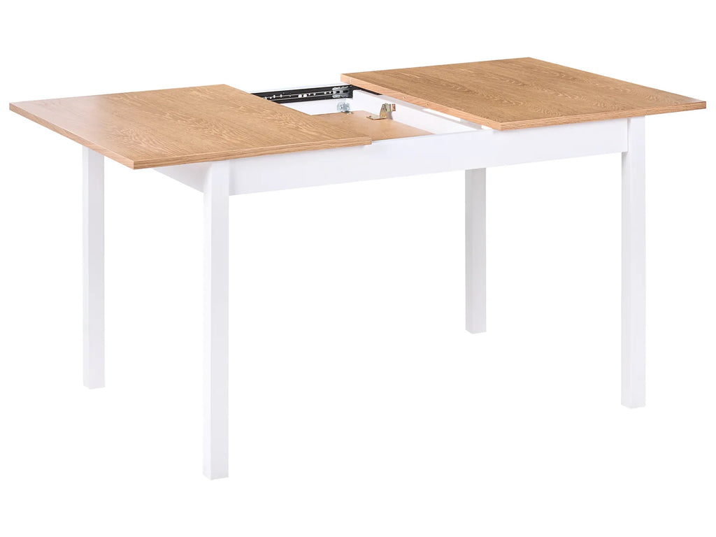 Extending Dining Table HOUSTON Light Brown/ White 120/150 cm 90 cm Pine Wood
