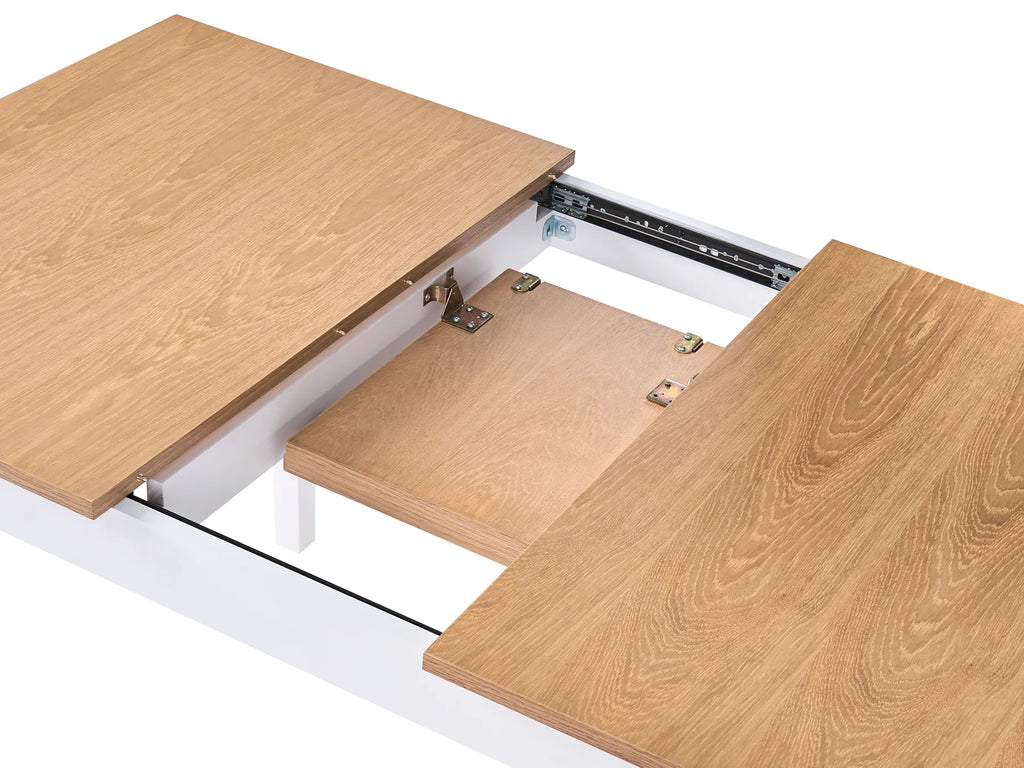 Extending Dining Table HOUSTON Light Brown/ White 120/150 cm 90 cm Pine Wood