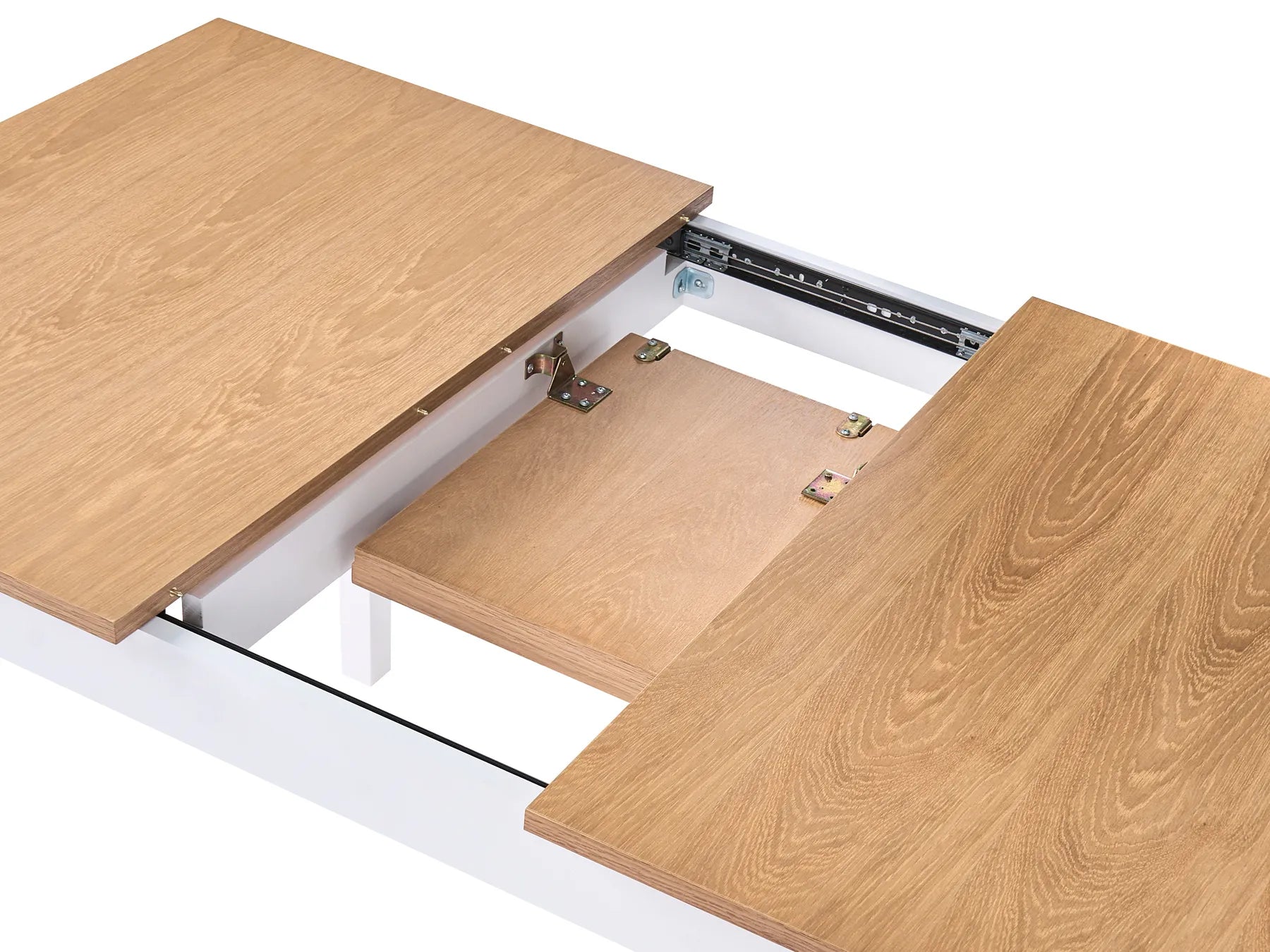 Extending Dining Table HOUSTON Light Brown/ White 120/150 cm 90 cm Pine Wood