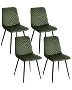 Set of 4 Dining Chairs HAVRE Velvet Olive Green