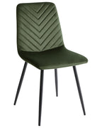 Set of 4 Dining Chairs HAVRE Velvet Olive Green