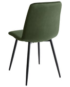 Set of 4 Dining Chairs HAVRE Velvet Olive Green
