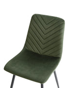 Set of 4 Dining Chairs HAVRE Velvet Olive Green