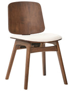 Set of 2 Dining Chairs CHARLESTON Wood Brown/ Light Beige