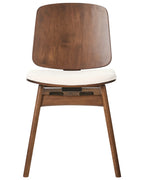 Set of 2 Dining Chairs CHARLESTON Wood Brown/ Light Beige