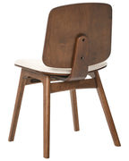 Set of 2 Dining Chairs CHARLESTON Wood Brown/ Light Beige