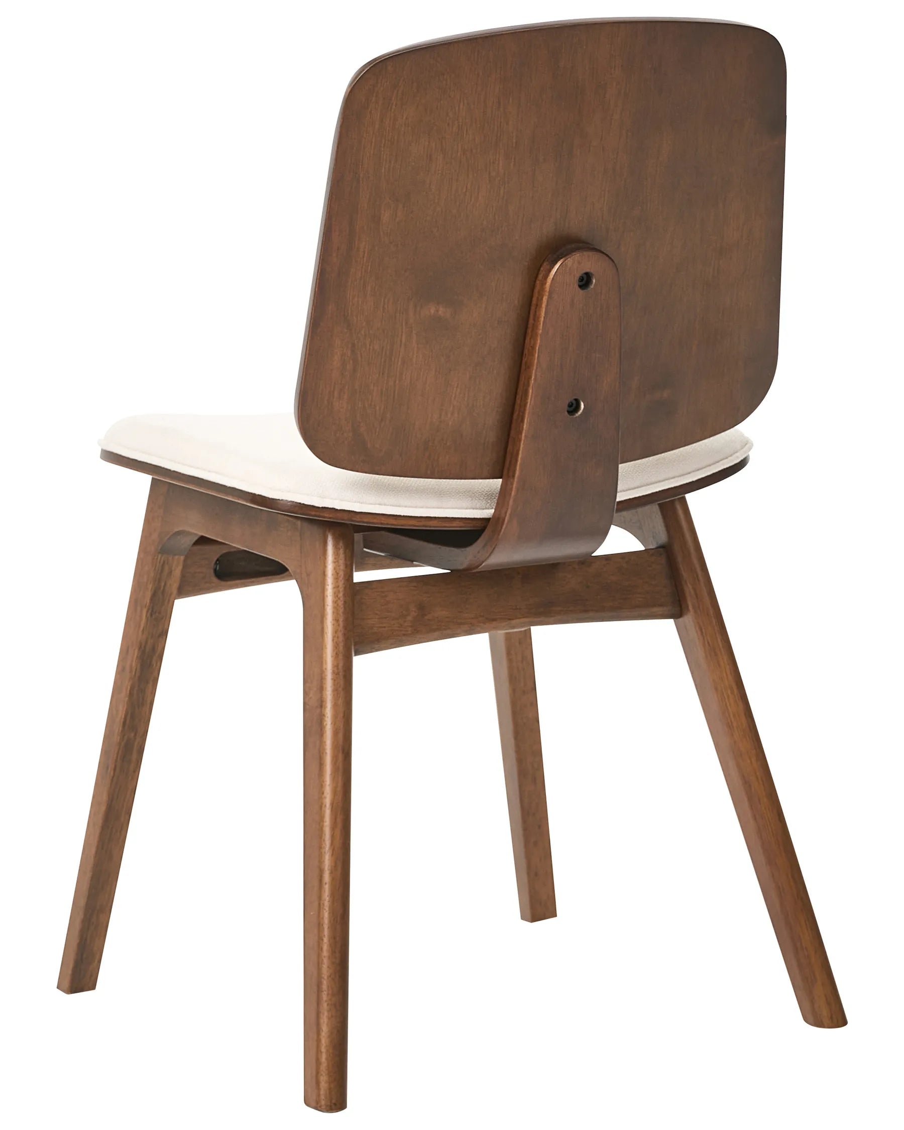 Set of 2 Dining Chairs CHARLESTON Wood Brown/ Light Beige