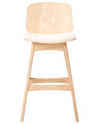 Set of 2 Bar Chairs CHARLESTON Wood Light Brown/ Light Beige