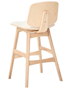 Set of 2 Bar Chairs CHARLESTON Wood Light Brown/ Light Beige