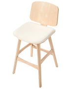 Set of 2 Bar Chairs CHARLESTON Wood Light Brown/ Light Beige
