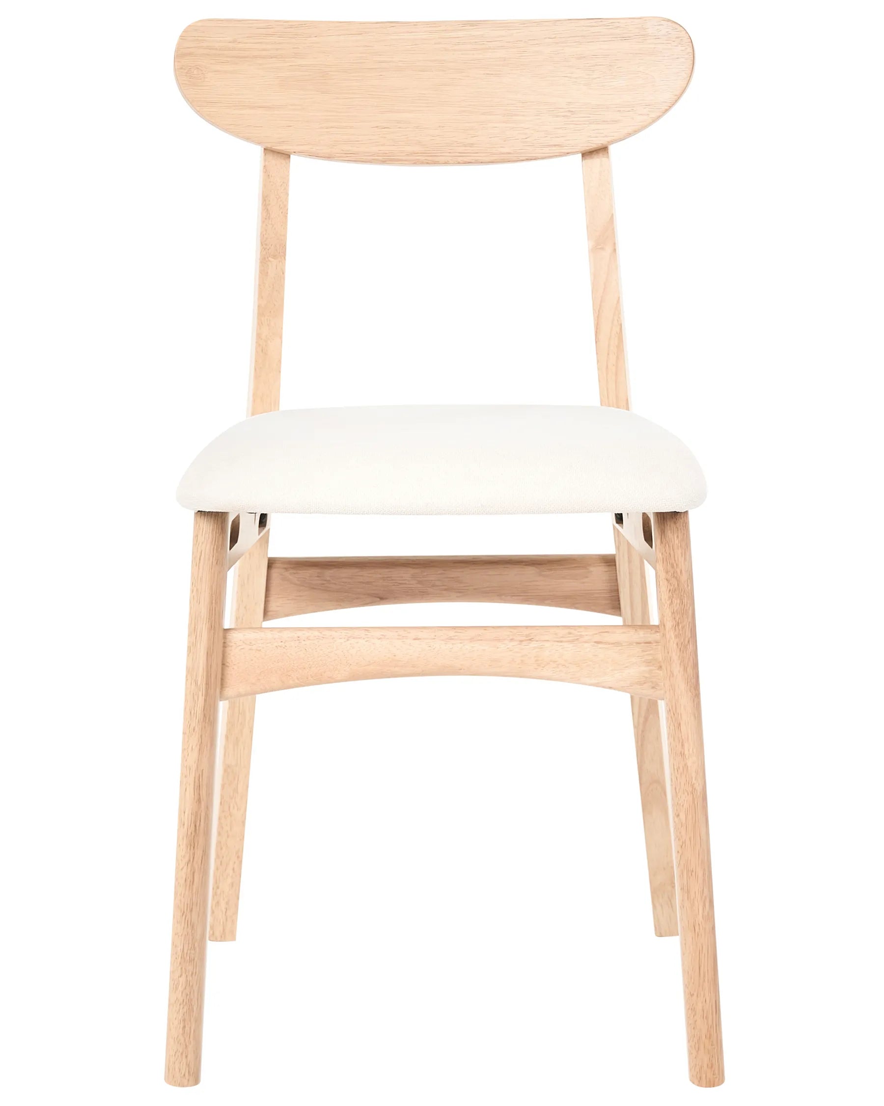 Set of 2 Dining Chairs DOYLE Wood Light Brown/ Light Beige