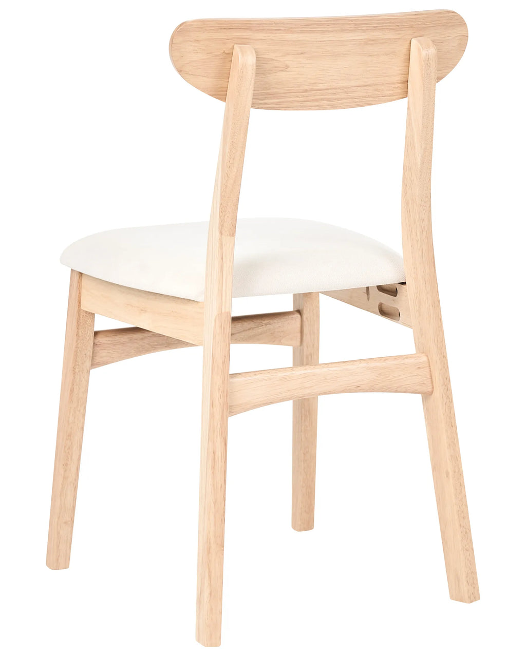 Set of 2 Dining Chairs DOYLE Wood Light Brown/ Light Beige