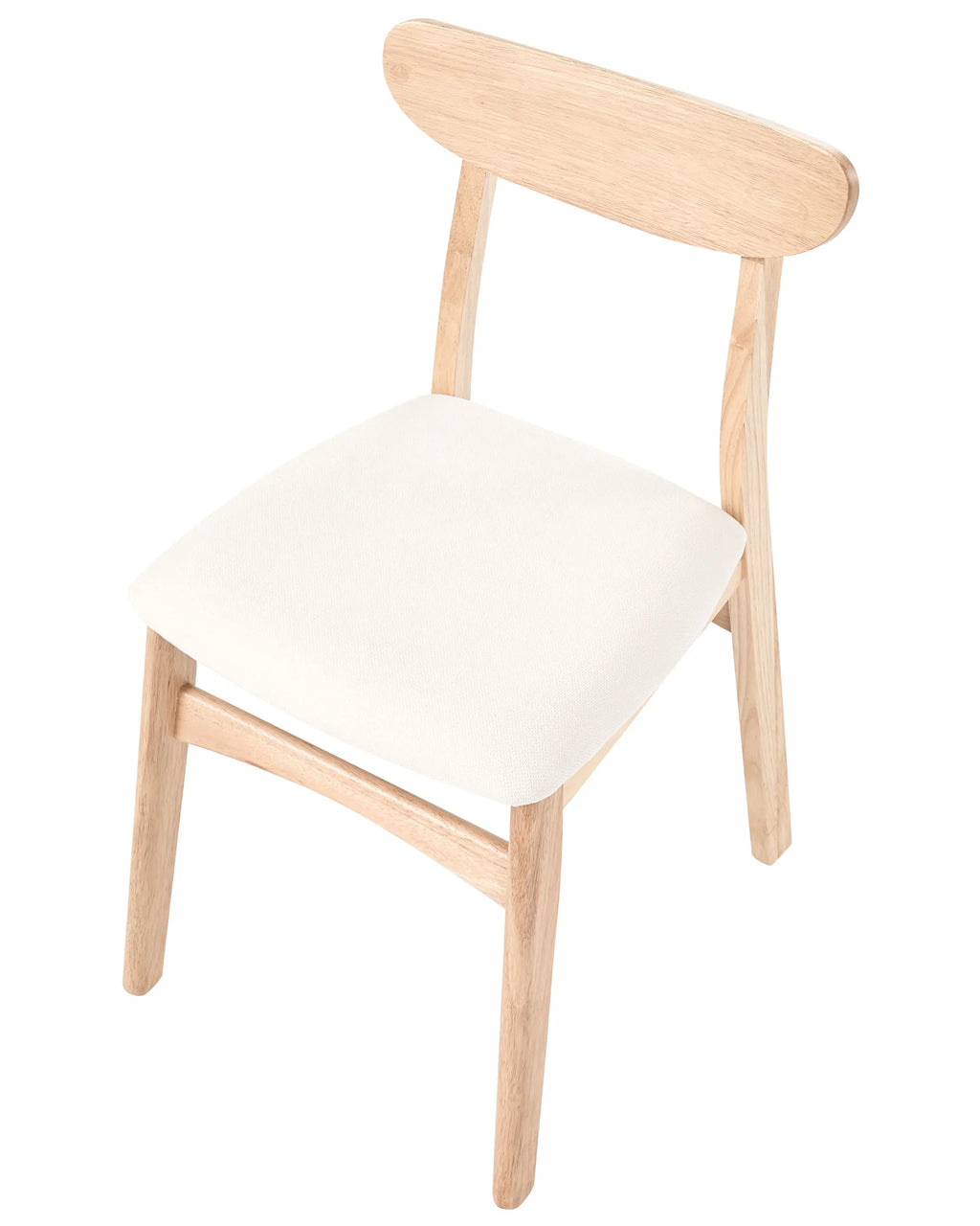 Set of 2 Dining Chairs DOYLE Wood Light Brown/ Light Beige