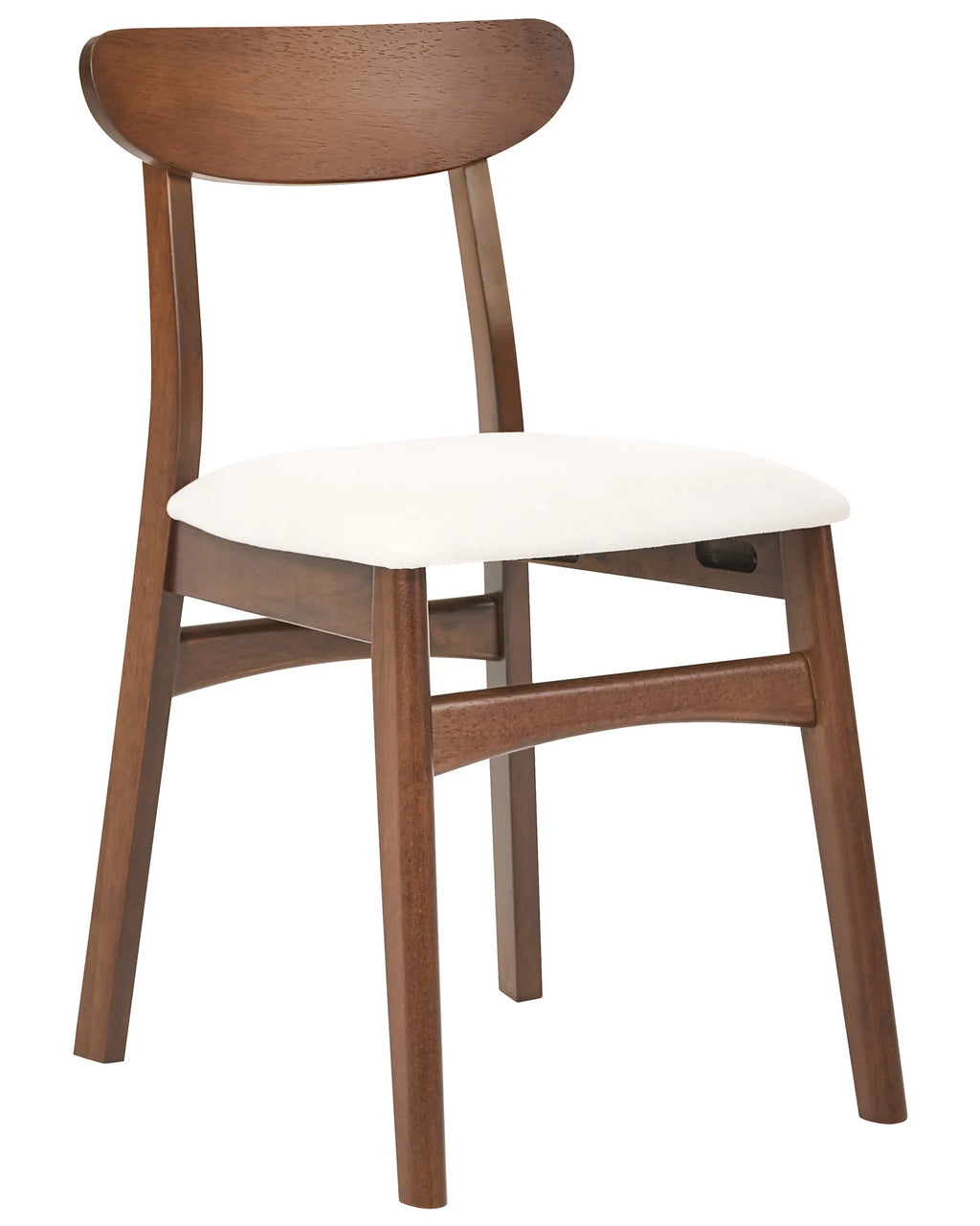 Set of 2 Dining Chairs DOYLE Wood Brown/ Light Beige