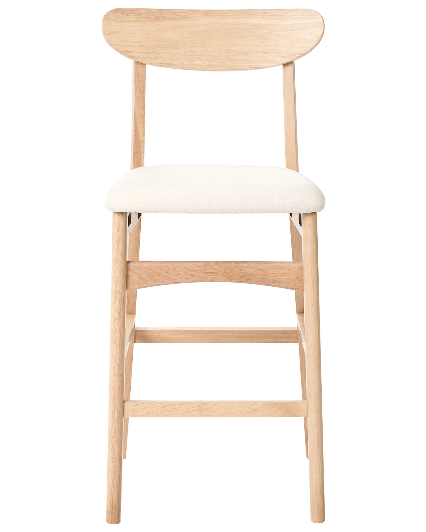 Set of 2 Bar Chairs DOYLE Wood Light Brown/ Light Beige