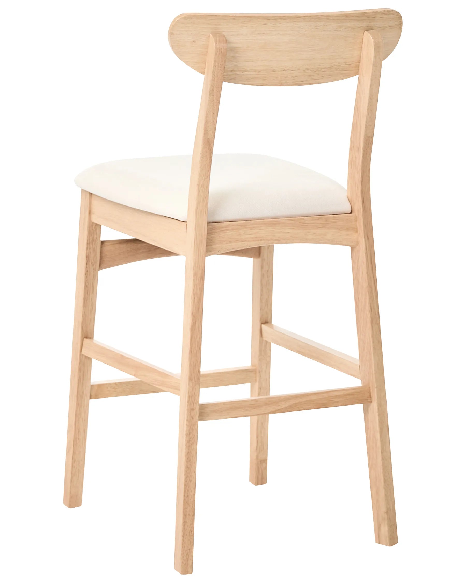 Set of 2 Bar Chairs DOYLE Wood Light Brown/ Light Beige