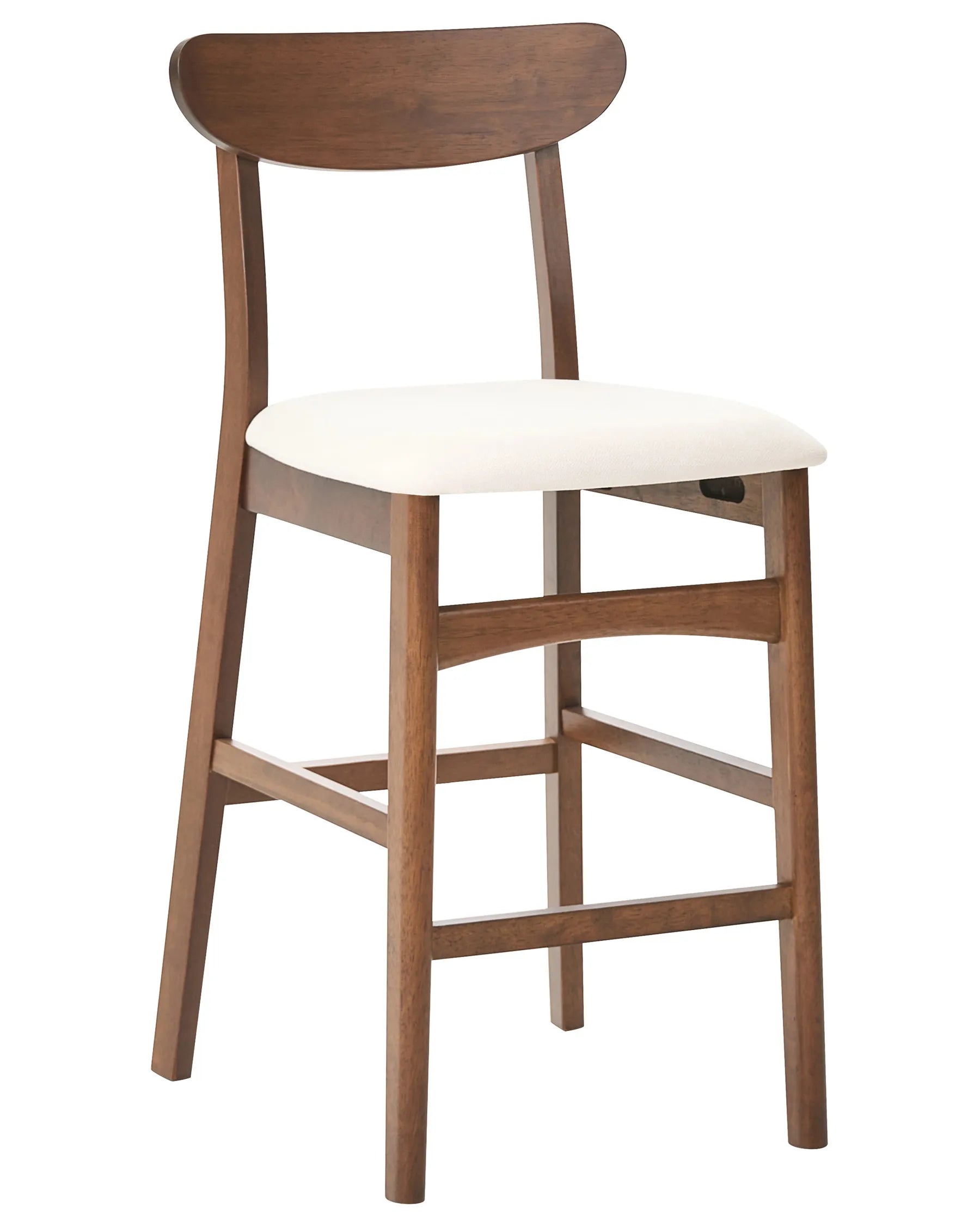 Set of 2 Bar Chairs DOYLE Wood Brown/ Light Beige