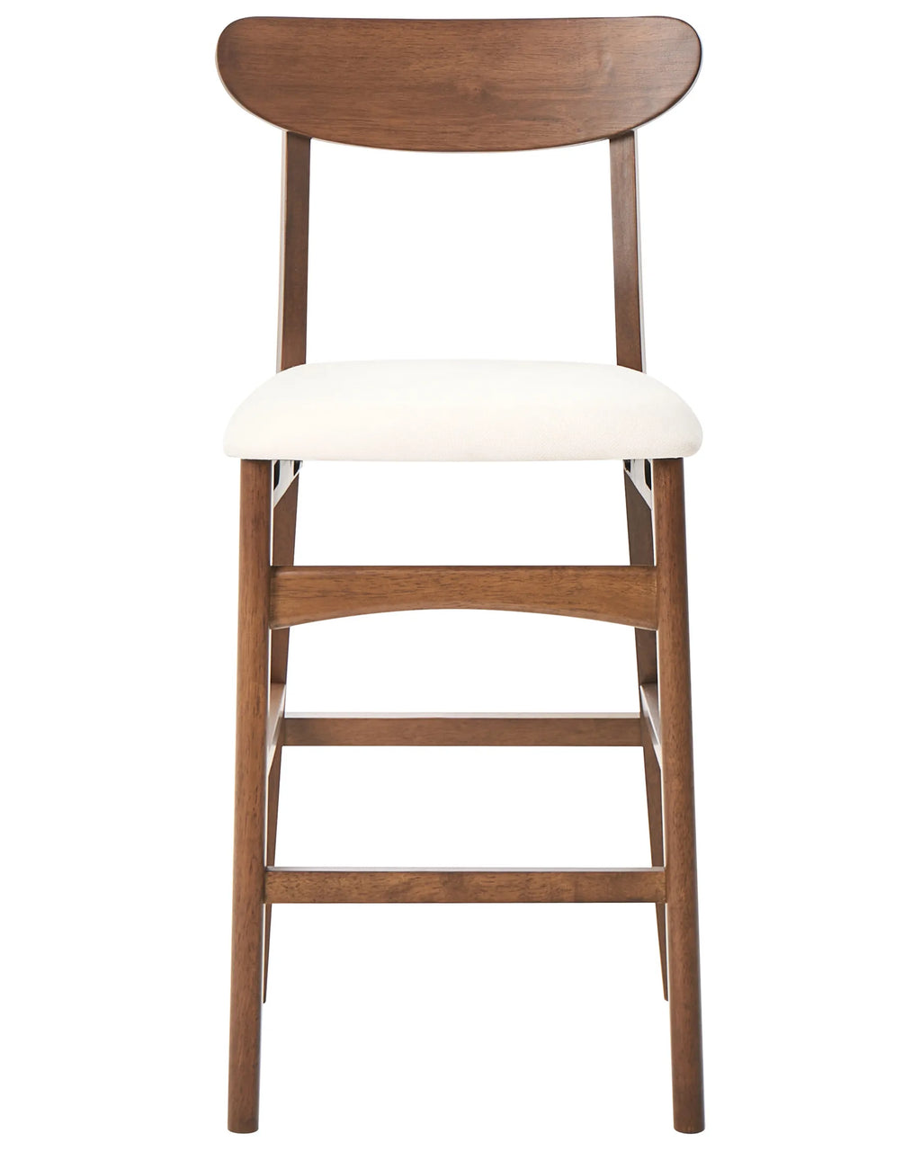 Set of 2 Bar Chairs DOYLE Wood Brown/ Light Beige
