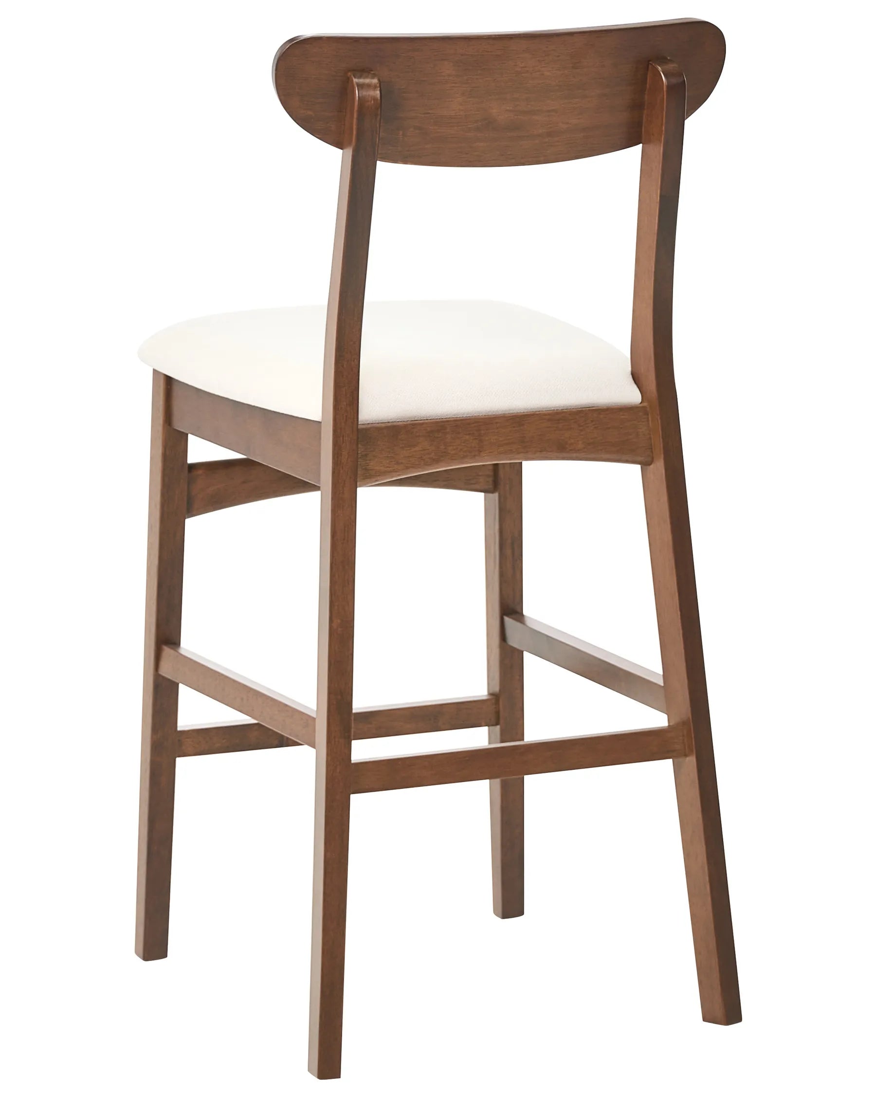 Set of 2 Bar Chairs DOYLE Wood Brown/ Light Beige