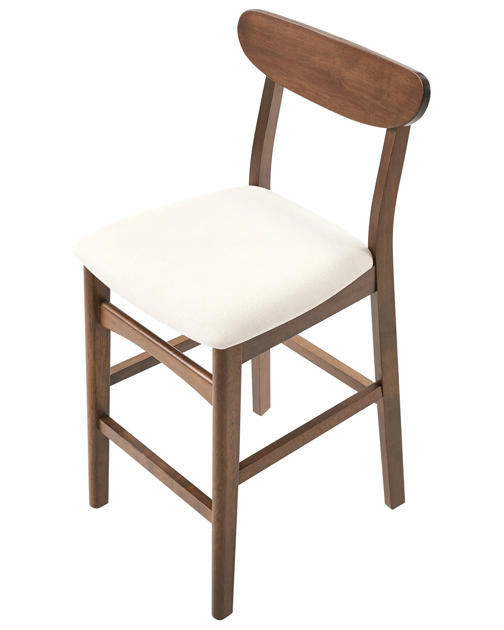 Set of 2 Bar Chairs DOYLE Wood Brown/ Light Beige