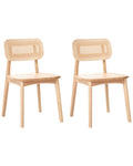 Set of 2 Dining Chairs KENO Wood Light Brown