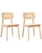 Set of 2 Dining Chairs KENO Wood Light Brown