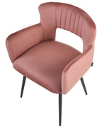 Set of 2 Dining Chairs SANILAC Velvet Pastel Pink