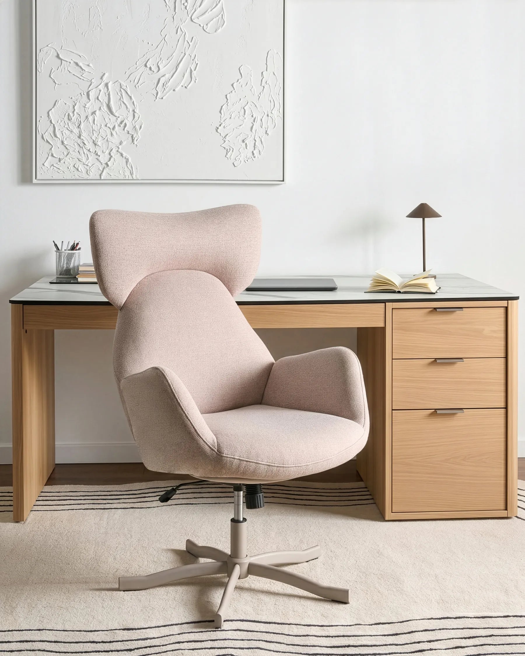 Swivel Armchair SONDERBY Fabric Beige