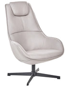 Swivel Armchair HAUGE  Faux Leather Light Grey