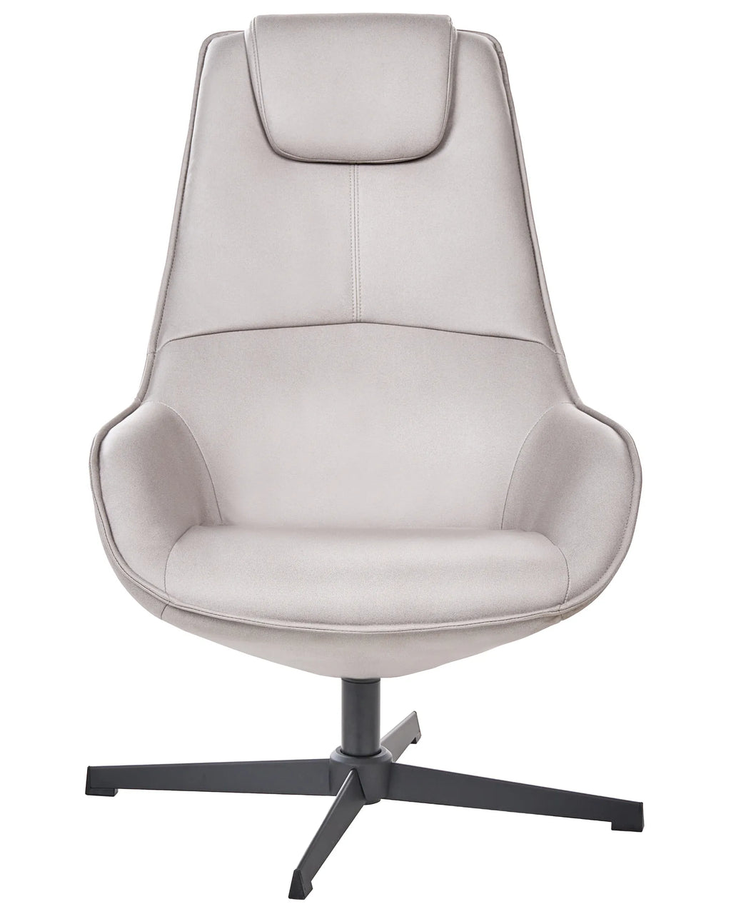 Swivel Armchair HAUGE  Faux Leather Light Grey