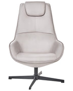 Swivel Armchair HAUGE  Faux Leather Light Grey