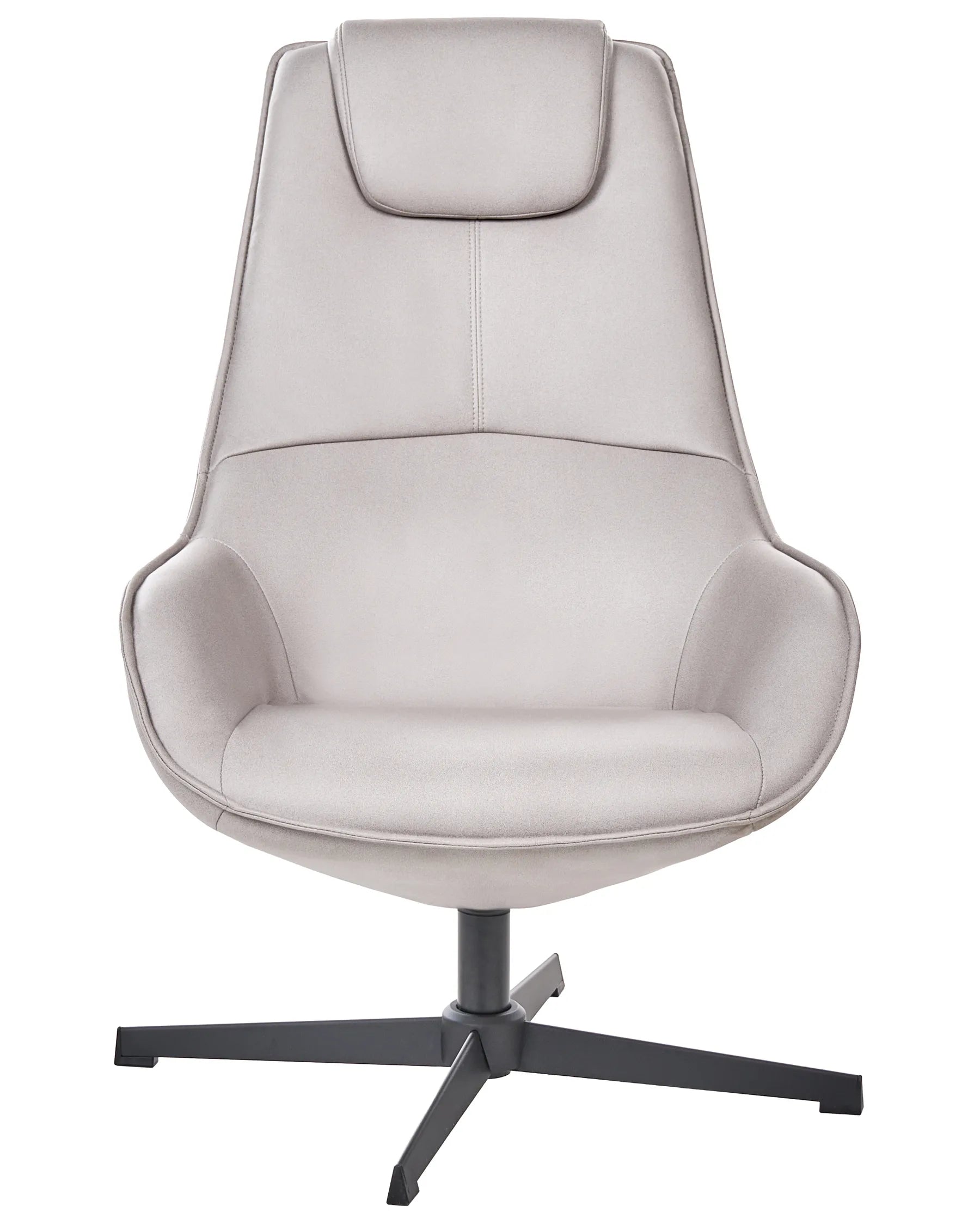 Swivel Armchair HAUGE  Faux Leather Light Grey