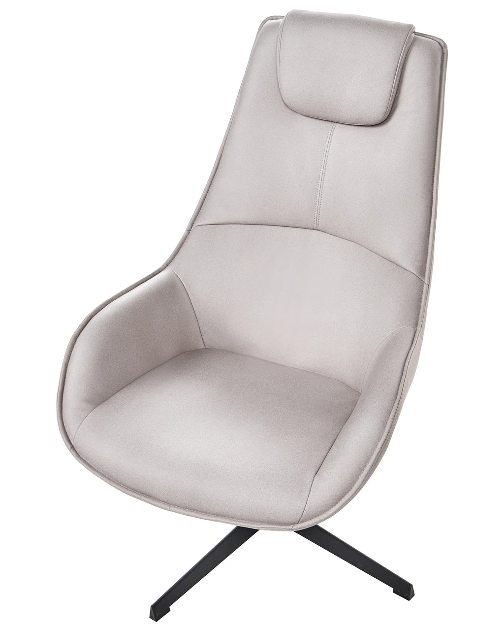 Swivel Armchair HAUGE  Faux Leather Light Grey