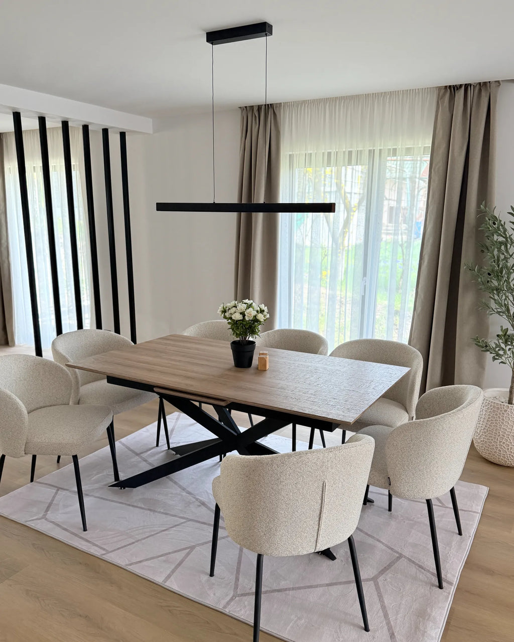 Dining Table FINLEY Light Brown 160/200 cm 90 cm
