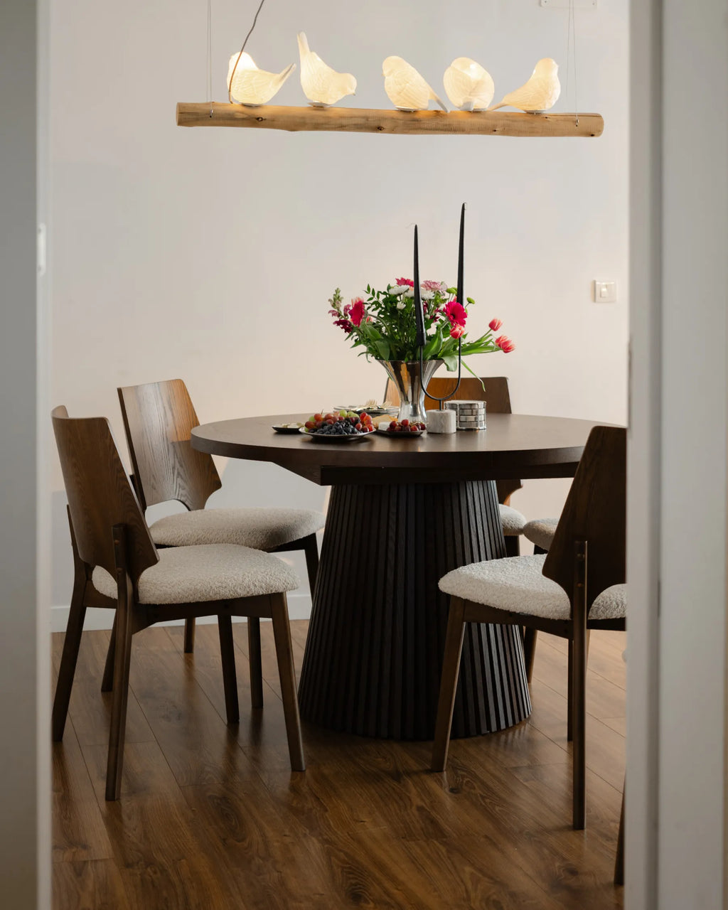 Set of 2 Dining Chairs ABEE Brown/ Light Beige