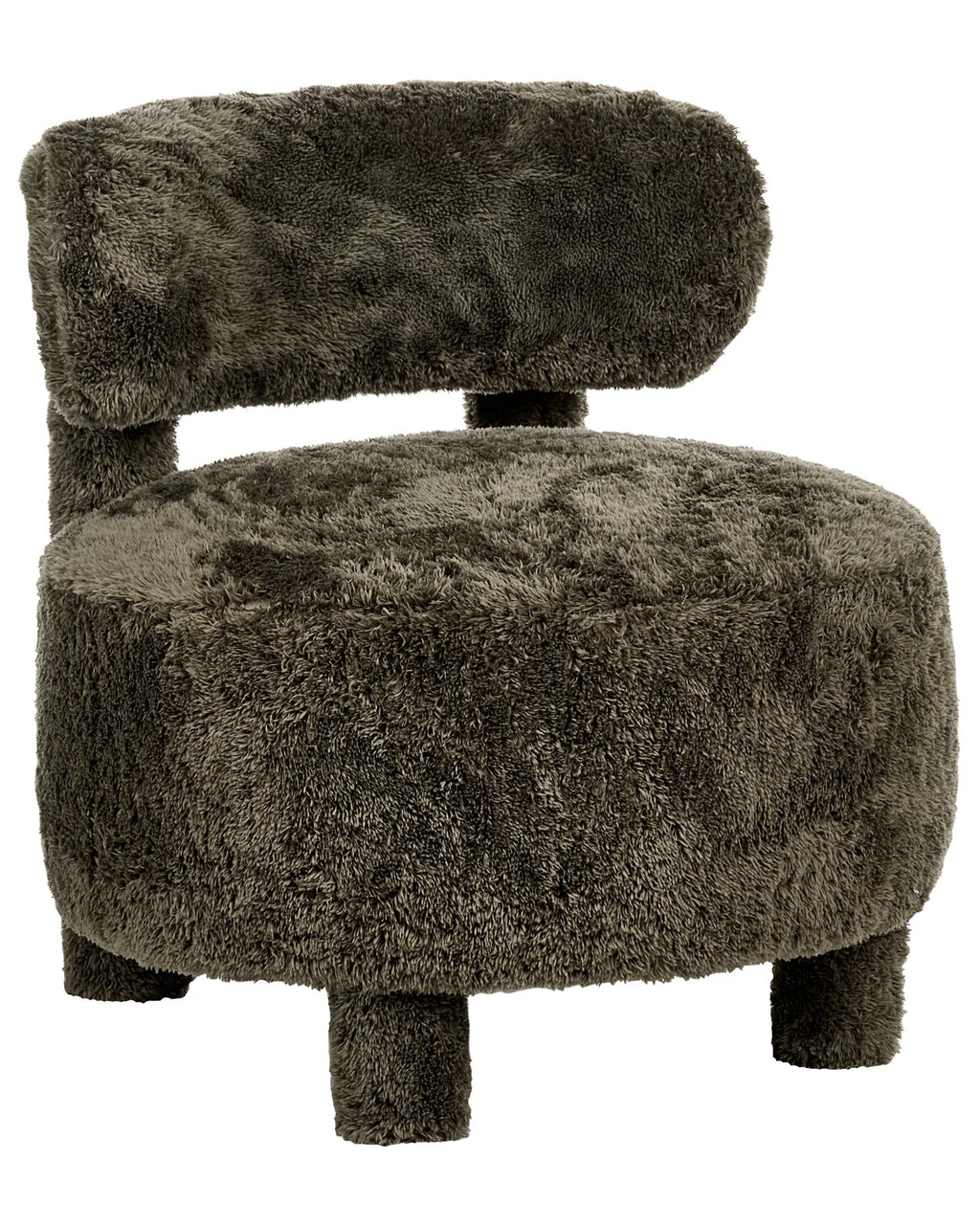 Armchair HAMINA Faux Fur Dark Green