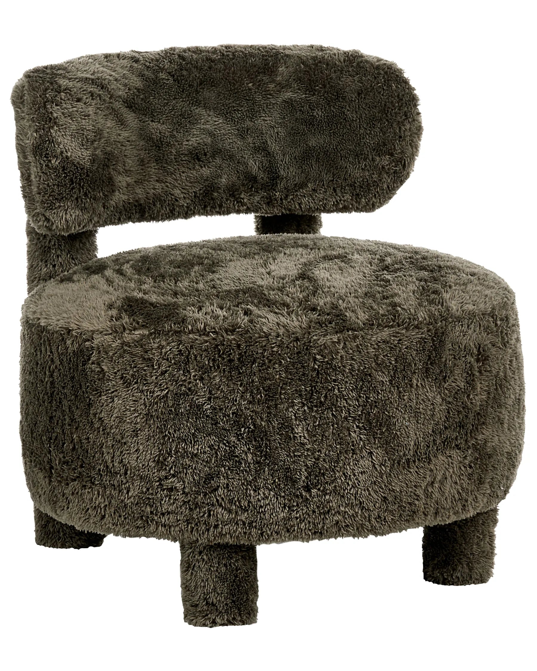 Armchair HAMINA Faux Fur Dark Green