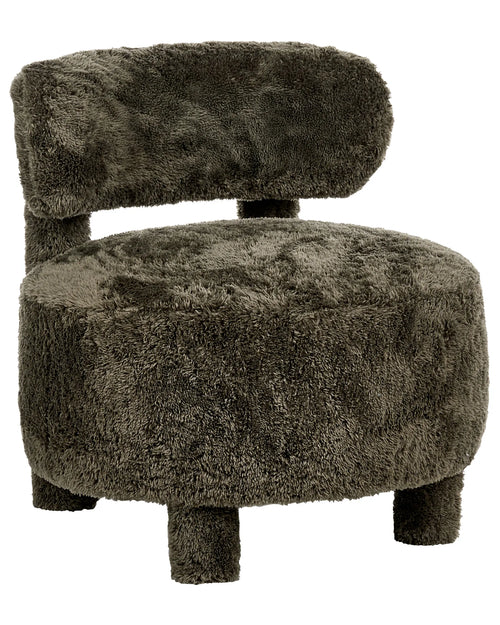 Armchair HAMINA Faux Fur Dark Green
