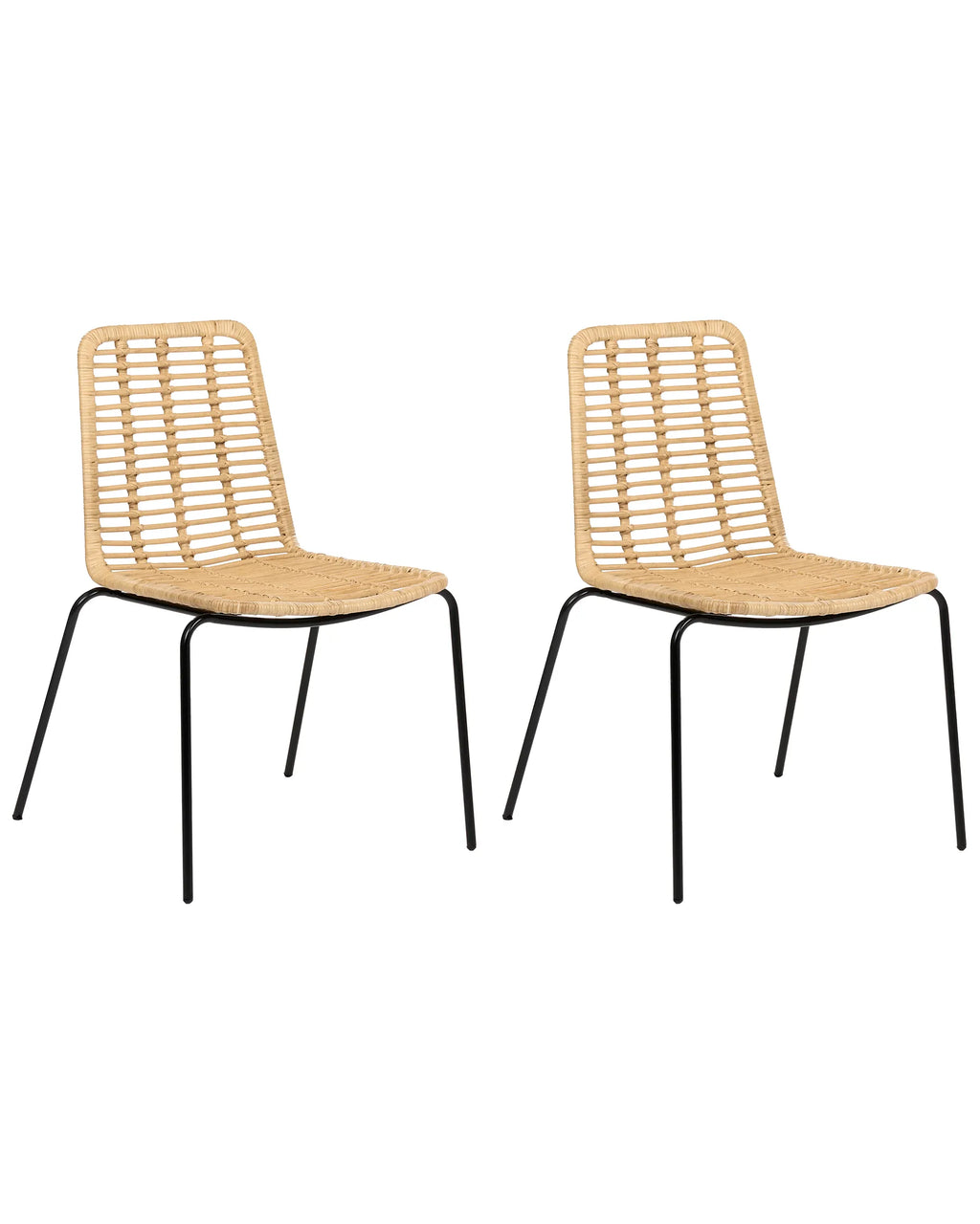 Set of 2 Dining Chairs TAOS Rattan Natural